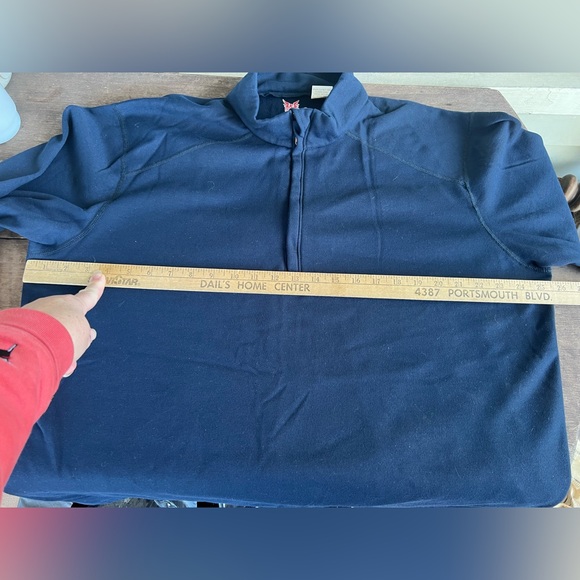 Drifire Sweater Mens Large 1/4 Zip Pullover Navy FR Flame Resistant Made In USA - Picture 5 of 11